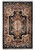 Black and ivory French Aubusson bamboo silk rug with central rose medallion and burgundy borders