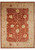 Coral rust 9' x 12' Ziegler Chobi rug with beige border and all-over palmette vines