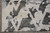 Borderless corner section with charcoal cloud shapes floating over creamy ivory silk ground