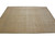 Wide side view of gold and sage Chobi Ziegler rug photographed flat on white
