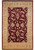Burgundy and beige Zigler Chobi rug with all-over floral vine field and wide ivory border