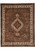 Full view of 8'1" x 10' brown Mahi Tabriz design area rug with ivory floral border
