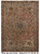 Full view of 7'5 x 10'3 Persian Tabriz rug with faded rust field and camel border