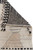 Reverse side of the 9x13 rug showing hand-knotted back, chevron flatweave end and gray fringe