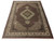 8'3" x 11' Mahi Tabriz rug shown full length with scalloped burgundy medallion and ivory corners