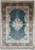5' x 8' silk Hereke design rug with deep teal field and ivory floral medallion