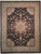Studio photograph of black and ivory medallion rug ideal for formal living room or dining room
