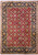 Burgundy 9x12 Jaipur rug with black floral border and dense all-over vine pattern, full view