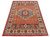 8'10" x 12'7" Kazak rug with soft coral field, blue octagon medallion and ivory borders