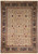 Ivory 9x12 Jaipur rug with black border, rust palmettes and all over floral lattice design