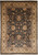 Overhead view of 9' x 12' black field Jaipur wool rug with gold ivory floral border