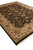 9' x 12' hand-knotted Jaipur rug corner with cotton fringe and black floral field