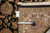 Back tag and tape measure confirming 9 x 12 dimensions on this hand-knotted Indian rug