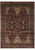 Burgundy and black Jaipur Oriental rug with ivory palmettes and dense traditional floral field