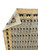 Folded corner revealing the tight cotton foundation behind the hand-knotted wool pile and border