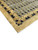 Low-angle corner shot showing the wide gold border framing the all-over floral rose design