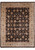 Overhead view of 8' x 10'3" Afghan Zigler rug, black brown floral field, ivory border
