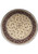 Full overhead view of the 8' x 8' round ivory and ruby red wool and silk rug