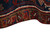 Side view of the outer border with camel, ivory and deep blue tones in wool