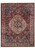 Full view of 9x12 Persian Bakhtiar rug with ivory medallion, burgundy field and indigo blue corners