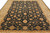 9x12 black and gold Zigler rug close view of vine scrolls and layered palmette blossoms