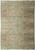 Full view of 7'9 x 9'10 Turkish Oushak rug with salmon field and sage green medallion