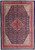 9'8" x 13'5" Persian Mahal rug with navy Herati field and red diamond medallion