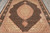 Close overhead of the Mahi Tabriz design, diamond fish lattice framing a salmon pink medallion