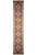 Full length 2'7" x 21'2" wool and silk runner with repeating ivory Mahi medallions on red field