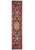 3'7" x 18'5" Persian Sarouk runner shown flat with black field, red medallion and floral border