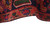 Folded edge showing medium wool pile depth, red selvedge and olive, navy and camel tones