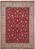 Red 9x12 Oriental rug with ivory floral border and dense all-over Tabriz design