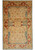 Gold and beige Ziegler Chobi rug with coral border and teal vine scroll design