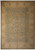 Full overhead view of 9'1" x 11'7" Ziegler Chobi rug, teal field, ivory floral border