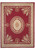 Burgundy 9 x 12 Aubusson rug with ivory rose border and oval floral medallion center