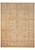 Overhead view of 9' x 12' Ziegler Chobi rug with soft sand field and gold border