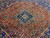 Wide detail of the 10'6" x 13'6" Mahal rug field, diamond medallion and navy spandrel corner