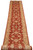 Rust coral field with ivory palmettes repeating along the length of this hand-knotted Chobi runner