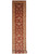 Full view of 2'7 x 18'3 Ziegler Chobi runner with rust field and gold border