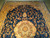 6'6" x 9'10" Turkish rug from above showing pendant medallion and shimmering gold main border