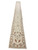 Hand-knotted Afghan Chobi Ziglar runner photographed full length with ivory fringe and sage green vine borders