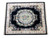 8'2 x 9'10 bamboo silk Aubusson rug viewed at an angle showing pastel floral wreath