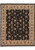 Black field Sino Tabriz wool and silk rug with camel floral border and ivory fringe