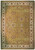 Olive green Ziglar rug with ivory floral border and all over vegetable dyed palmette design