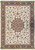 Ivory Persian Tabriz design rug with central star medallion and deep brown floral border