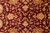 9x12 Afghan Ziegler rug detail: sage green leaves, camel vines and cream blossoms on burgundy
