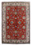 7'6" x 11'3" red Persian Tabriz rug laid flat showing all-over floral field and ivory border