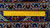 Ruler laid across the weave showing tight hand-knotted wool construction in the blue and ivory border