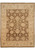 Olive brown Chobi Peshawar rug with ivory floral border, all-over palmette field and hand-knotted wool pile