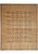 Overhead studio view of 8' x 10' Chobi Peshawar rug with olive green and rust lattice